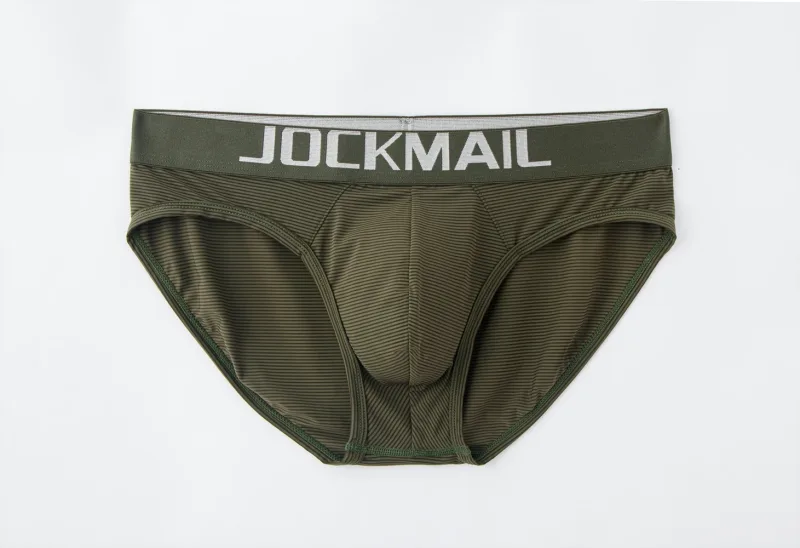 Men Underwear Brief Sexy Low-rise Striped Bikini Athletic Supporters Underpants Sleepwear Nylon Quick Dry Breathable