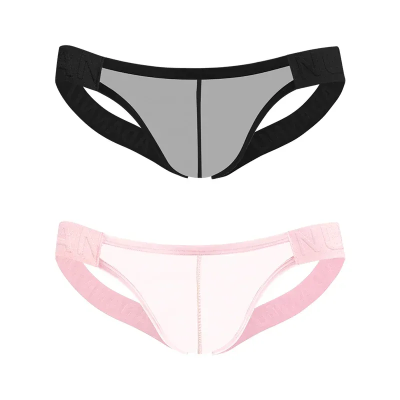 Trendy Men's Thong Comfortable Passionate Fitness Underwear Show Buttocks Personality Transparent Men Summer Triangle Brief