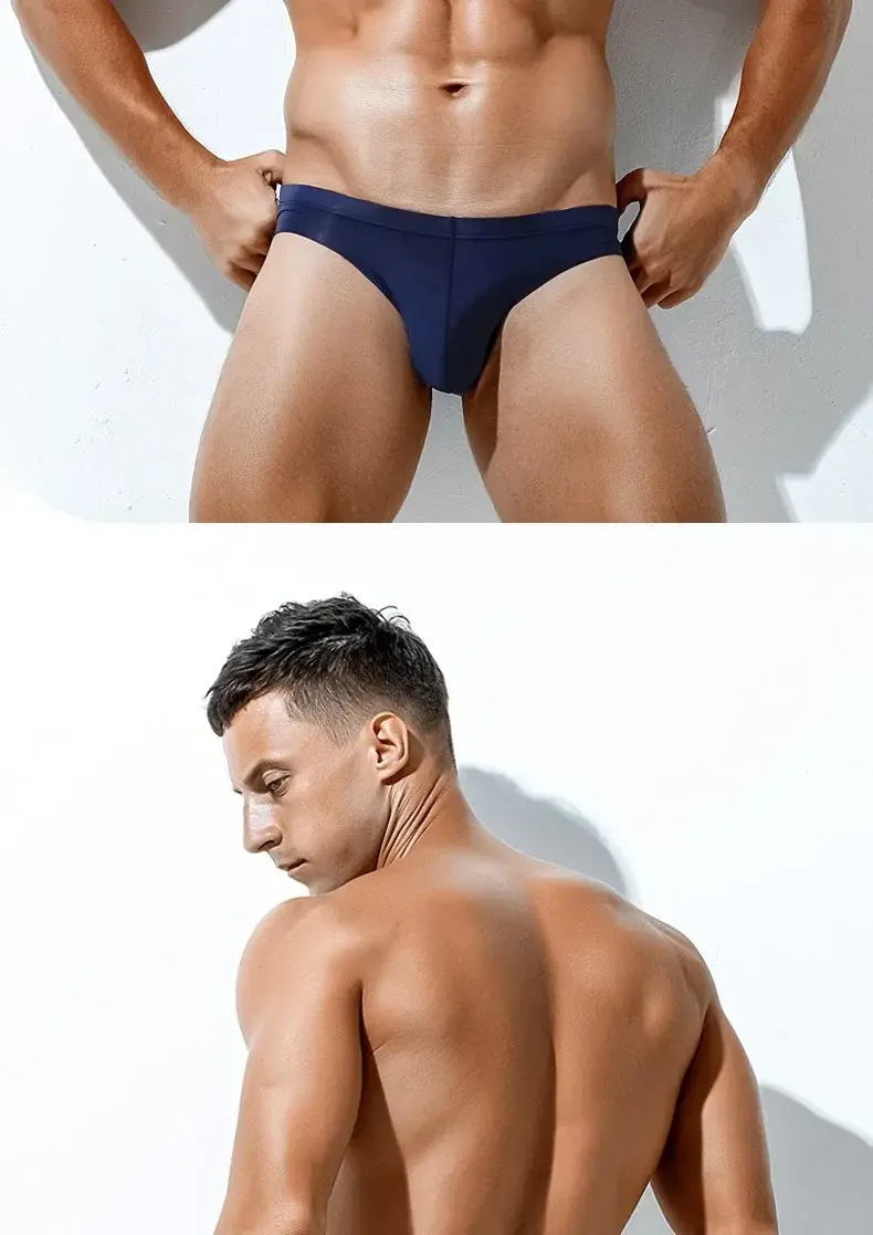 1PCS Men's Low-Waist Ice Silk Underwear Summer Charm Triangular Pants Individuality Comfortable Breathable Men's Underpants