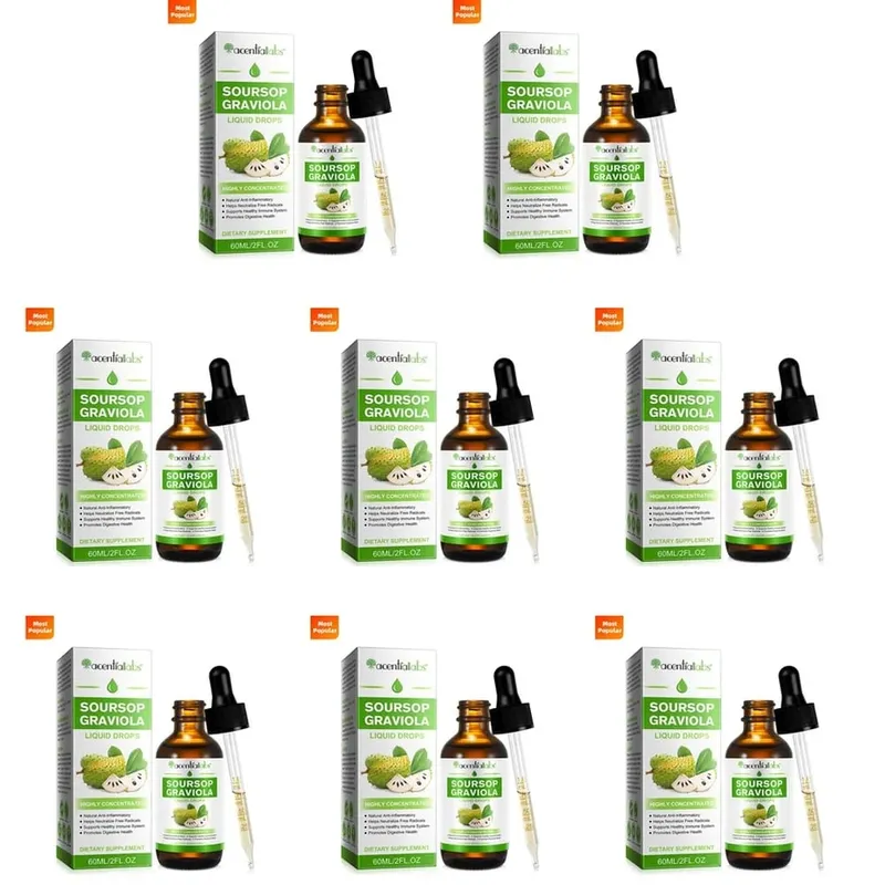 AcentiLabs Sirsak Graviola Tetes Cair Vitamin C Mendukung Kesehatan Pencernaan Sistem Kekebalan Tubuh Pertahanan Radikal Bebas 60ml untuk Dewasa