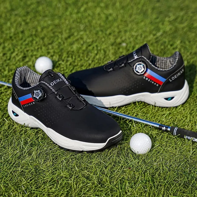 Férfi golfcipő | Gyorsgombos zárás | Csúszásmentes tüske nélküli golfcipő