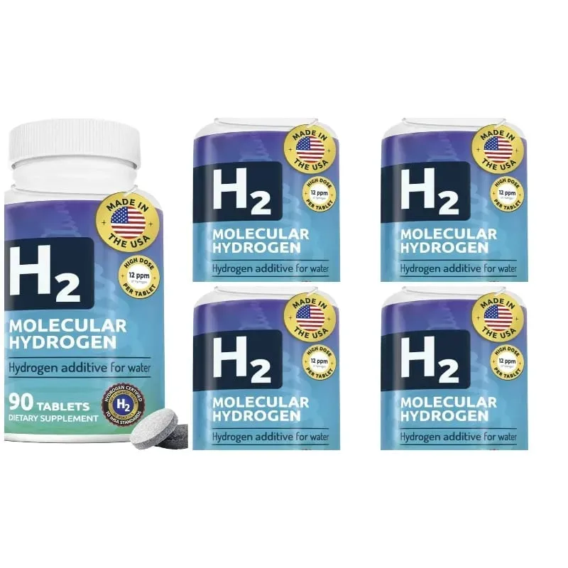 Molecular Hydrogen Tablets with Magnesium for Water Drink Muscle Relaxation Energy Metabolism Bone Health Support 90 Tablets