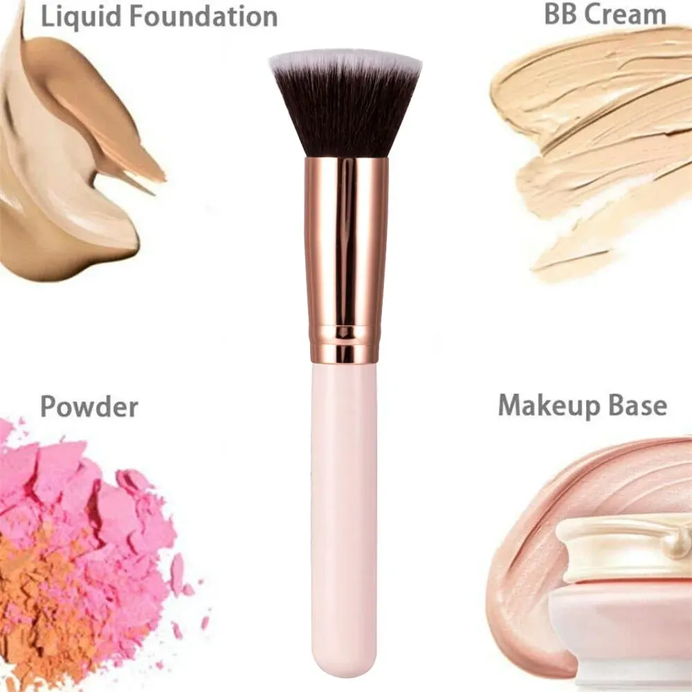 Gratis Label Pribadi Kuas Rias Foundation Loose Powder Concealer Blending Brush Pink Alat Rias Kecantikan Grosir Massal 10pcs
