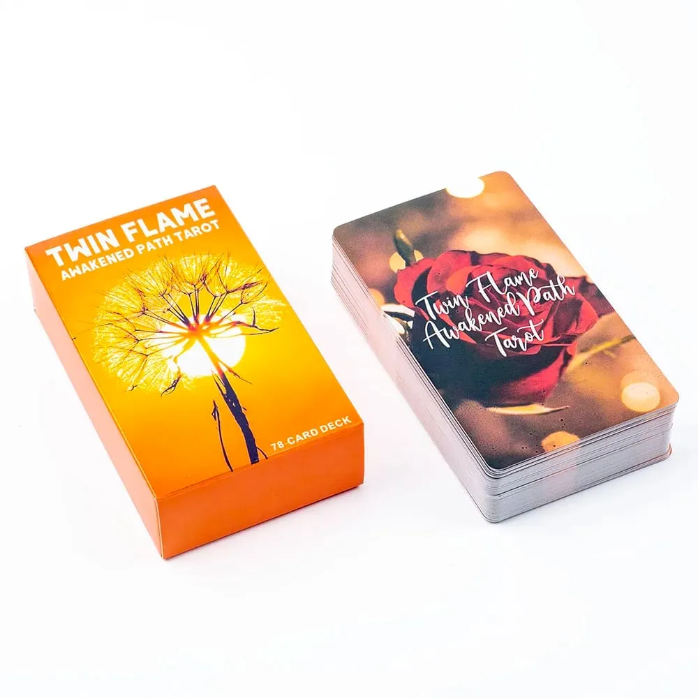 Twin Flame Awakened Path Tarot 78 kártyapakli Jelentése Oracle Card Divination Edition társasjáték 10,3*6 cm