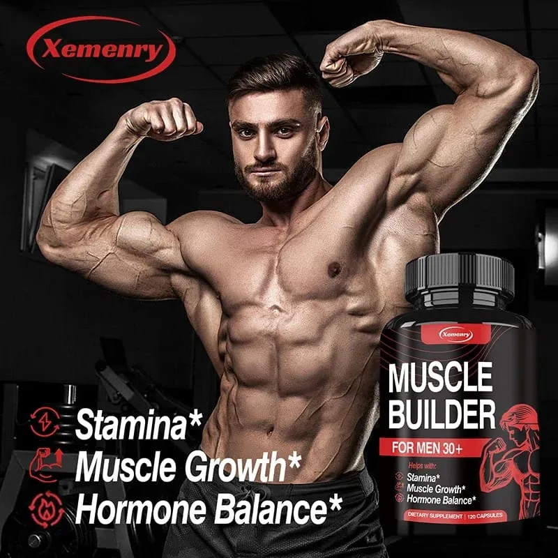 Muscle Builder férfiaknak 30 év felett – fokozza az izomerőt és az állóképességet, támogatja a hormonegyensúlyt