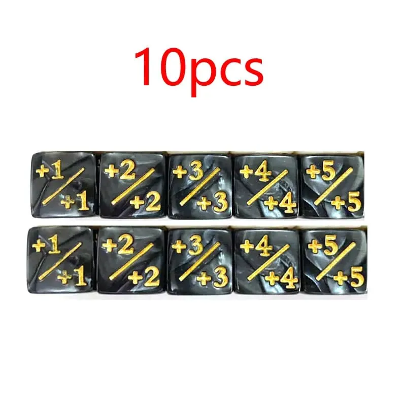 10 Buah 16Mm 6 Sisi Dadu Penghitung + 1/-1 Dadu Mainan Anak-anak Menghitung Dadu untuk Sihir Mengumpulkan Token Kartu Loyalitas Aksesori Permainan