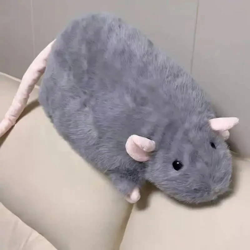 Floral Branch Rat Plush – Cuddly Mouse Pillow in 3 Sizes (35/50/90cm) Adorable Kawaii Stuffed Animal for Bed or Couch Decor