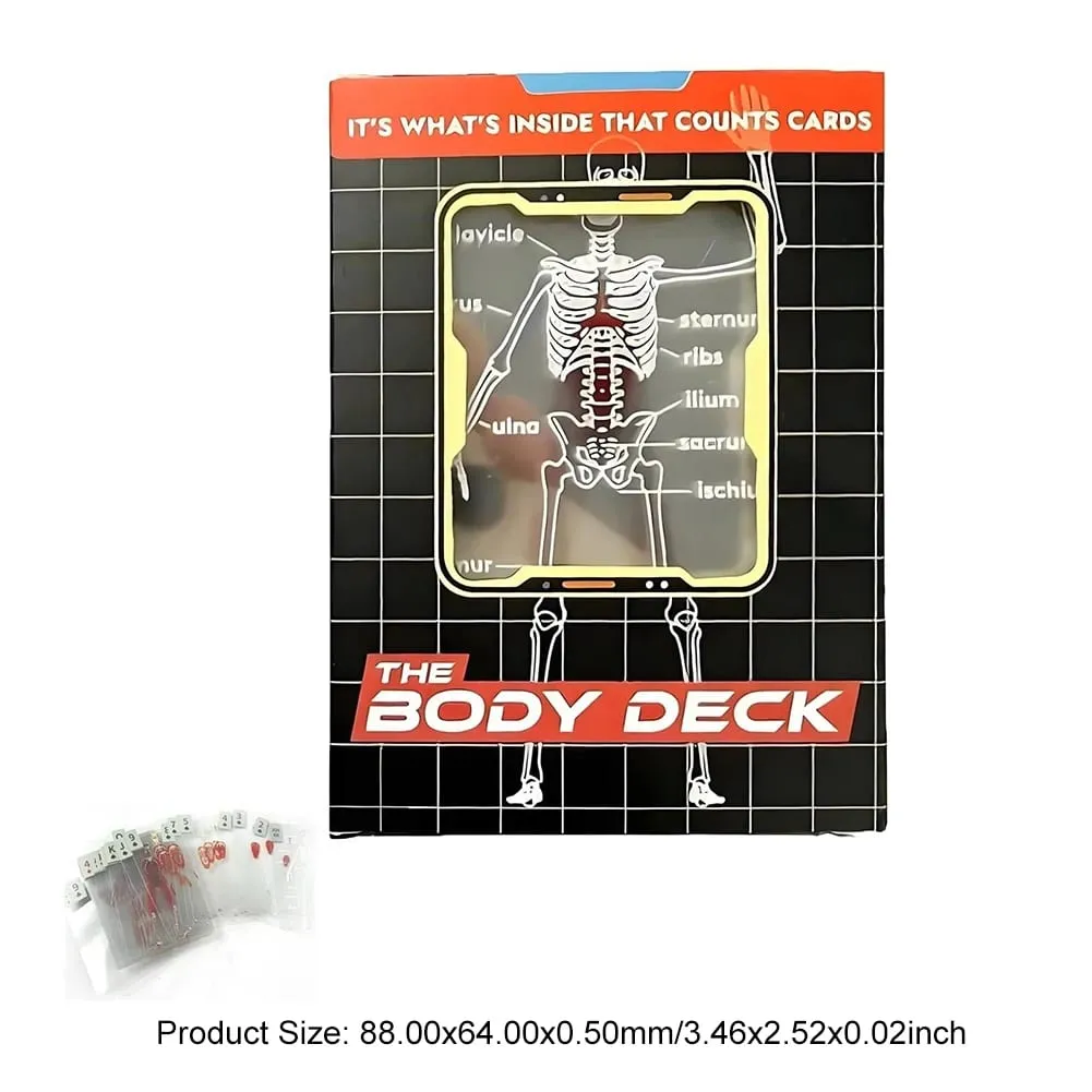 The Body Deck Mannequin Body Deck Skeleton Κάρτες παιχνιδιού Διαφανής ανατομία Κάρτες πόκερ Σκελετοί Σχέδια ακτίνων Χ Εκπαιδευτικό δώρο