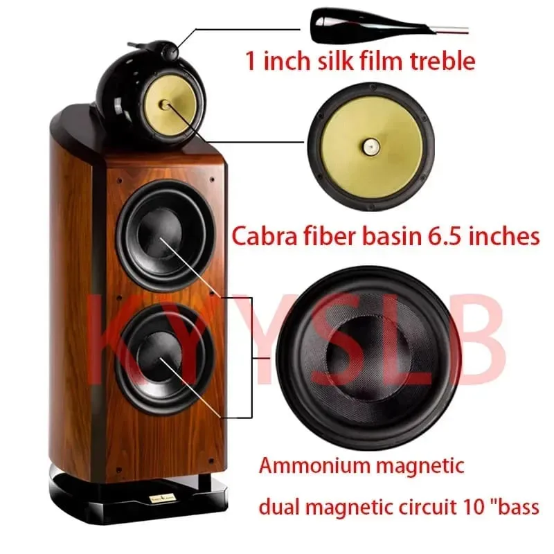 300W 10-inch High Power Three-way 4-unit High-end Passive Speaker Home Theater Floor Speaker Large Bass Speaker High Fidelity