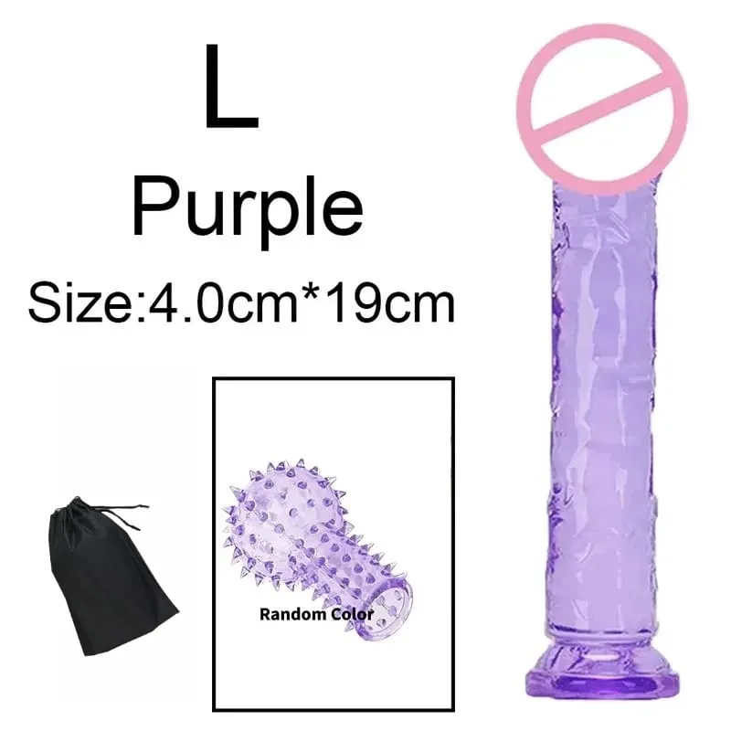Σούπερ φθηνό 6 μεγεθών Ρεαλιστικό Soft Jelly Dildo Butt Prig βύσματα Παιχνίδι σεξ ενηλίκων για γυναίκες και άνδρες Κολπικός και πρωκτικός αυνανισμός