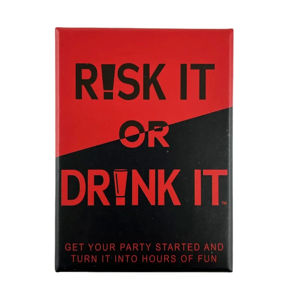 Risk It or Drink It Διασκεδαστικό παιχνίδι πάρτι για το κολέγιο παιχνίδι με κάρτες Παιχνίδι με το ποτό Pregame Night Ξεκαρδιστικό τόλμημα Προκλήσεις Ερωτήσεις για ενήλικες