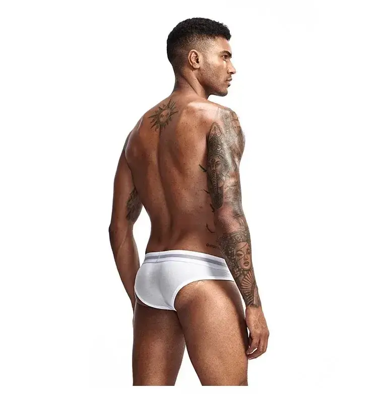 3Pcs Low Waist Men's Cotton Briefs, No‑Fly U‑Pouch Sports Underwear, Sexy Elastic Breathable Daily Underpants Male