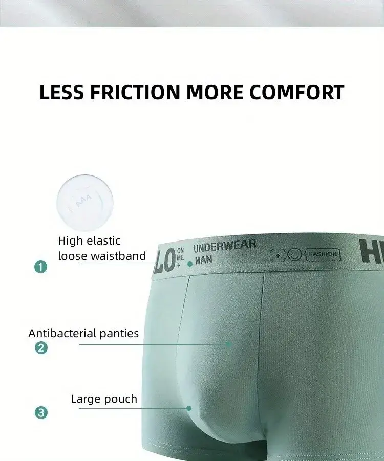 10Pcs/Set Men's Underwear High Stretch Boxer Shorts Breathable Soft Men's Shorts Comfortable Aisa Size L-4XL Men Briefs