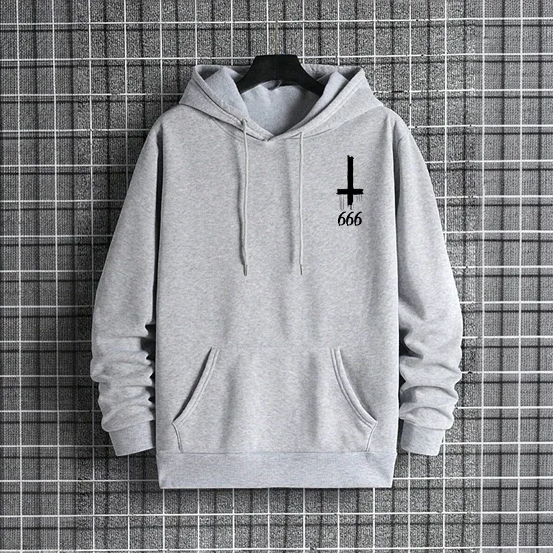 2025 Trendy Mens Hooded Sweatshirts Satan Pentagram Print Autumn Winter Casual Sportswear Urban Fashion Hoodies Male Top Outwear — image 7