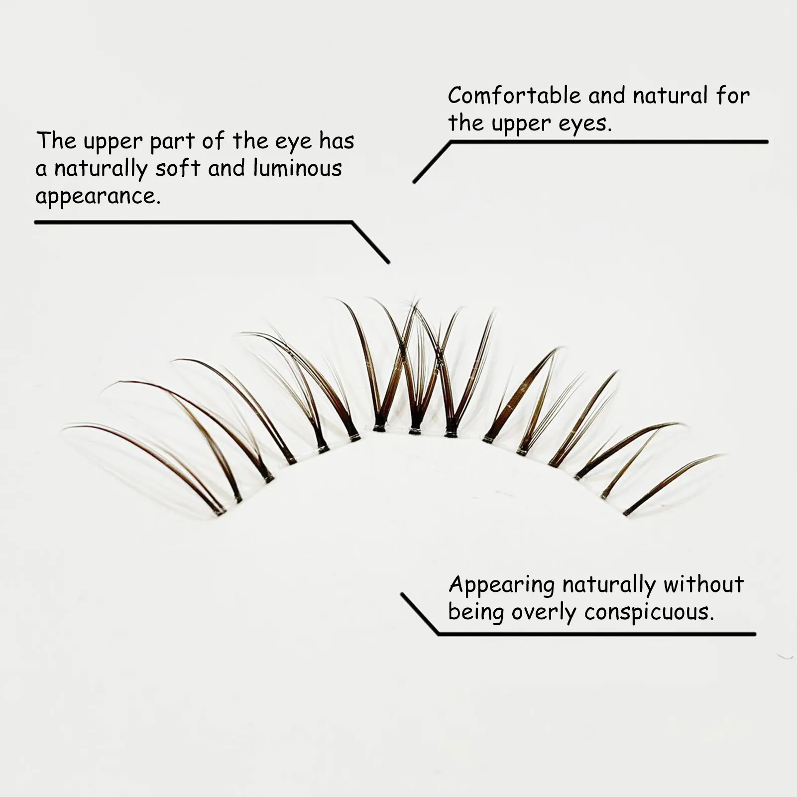 3/10 σειρές Sweet Brown Wispy Fase Elashes Natural Airy Manga Style Elash Extension Βλεφαρίδων για αρχάριους 7-12mm Τέλειο μακιγιάζ ματιών