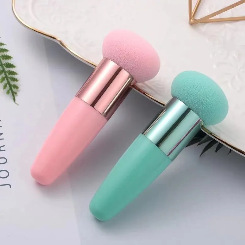 Mushroom Head Makeup Brushes Powder Puff Cosmetic Sponge with Handle Women Fashion Professional Makeup Beauty Tools