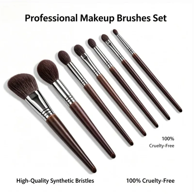 Set ng Makeup Brush na Natural na Buhok ng Kambing Professional Makeup Kit Blending Shader Smudging Cosmetic Brushes