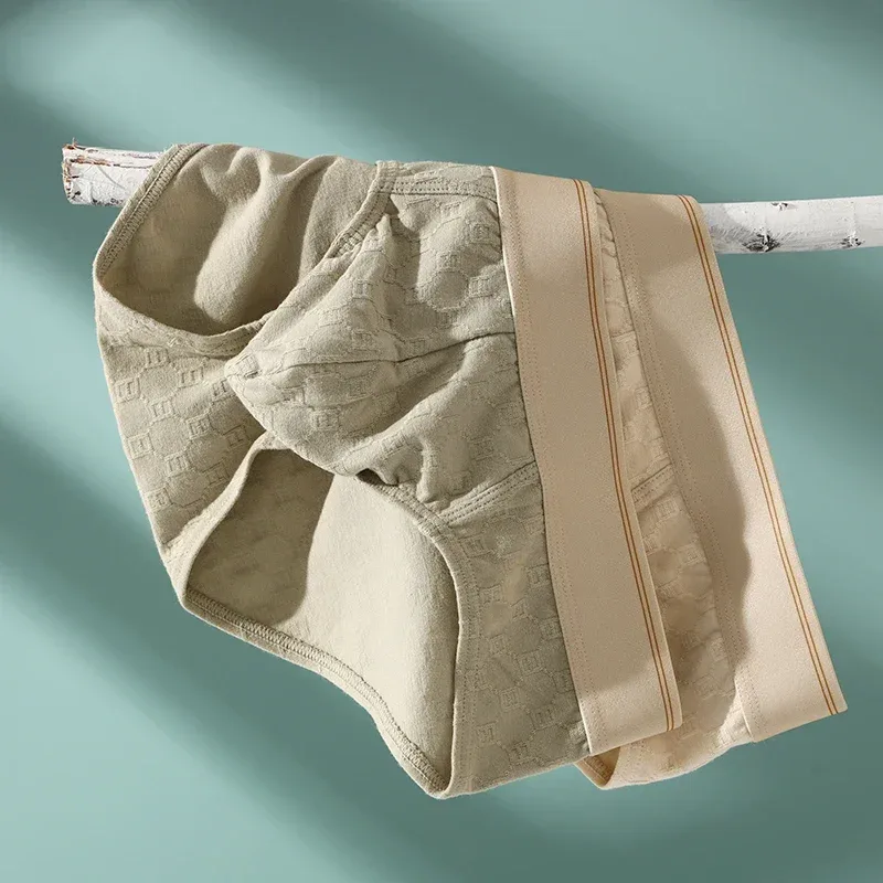 Fashion Men's Underwear Breathable and Comfy Pure Cotton Knit Briefs