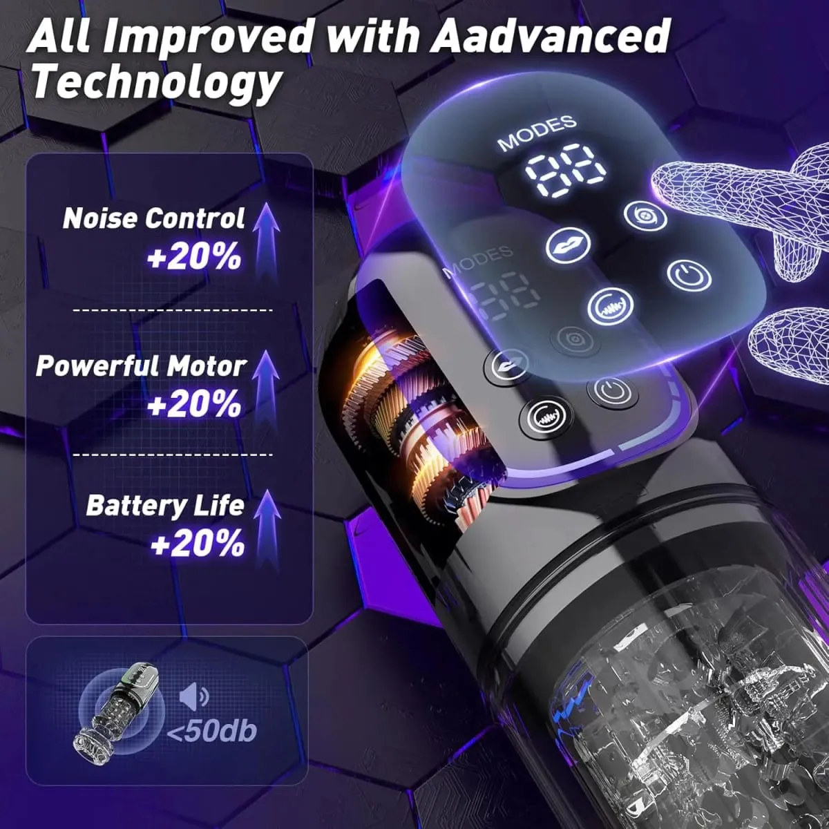 IPX7 LED Automatic Male Masturbator Cup 7 Rotating Licking Thusting Modes Pocket Pussy Stroker Blowjob Sex Toys For Men