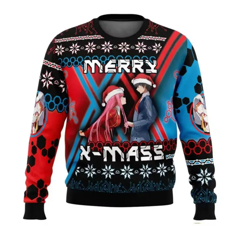Anime One Piece Ruffy Weihnachten Hässlicher Pullover 3D Sweatshirt Tops Herbst Winter Cosplay Santa Claus Pullover Pullover Geschenk