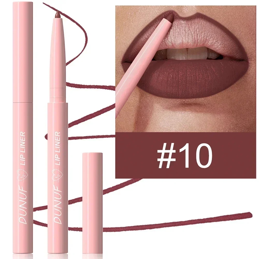 1Pc Tapered Nib Lip Liner Pencil Matte Plumping Lip Stain Lasting Waterproof Fine Lipstick Slim Lip Outline Contour Make Up Pink