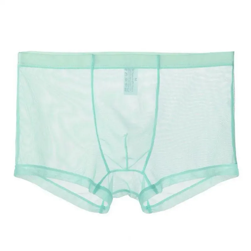 Transparante Boxers voor Mannen Doorzien Mannelijke Onderbroeken Sexy Mesh Lage Taille Ijs Zijde Dunne Koeling Heren Slipje Heren Ondergoed