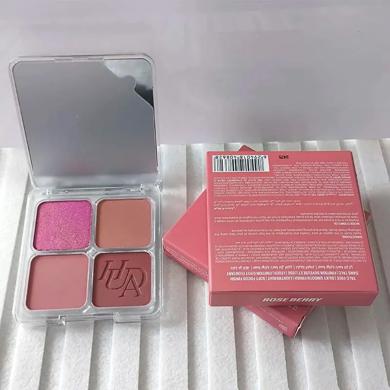 Το δημοφιλές Lip Gloss είναι λείο και εύκολο στην εφαρμογή Ματ αντικολλητικό Cup Powder Is fine and μακράς διαρκείας Μακιγιάζ 4 Color Blusher