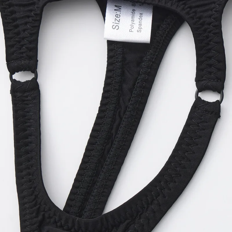 Sexy Men Underwear Thongs with Front Open Pouch Low Rise Fit High Elastic Stretch for Club Party 95%Polyester+5%Spandex