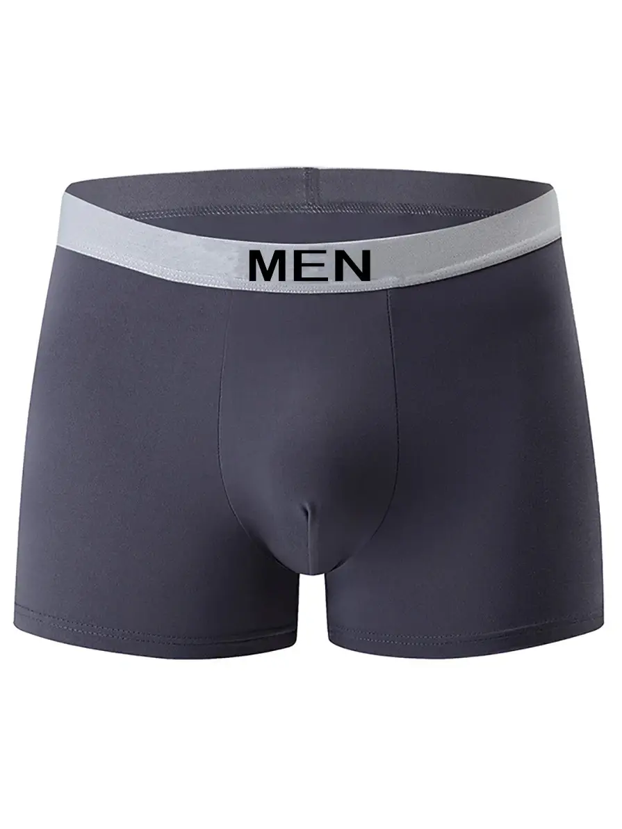 7-piece Set of Four Season Men's Solid Color Long Casual Underwear, Fashionable Sports Underwear, Plus Size Flat Corner Pants