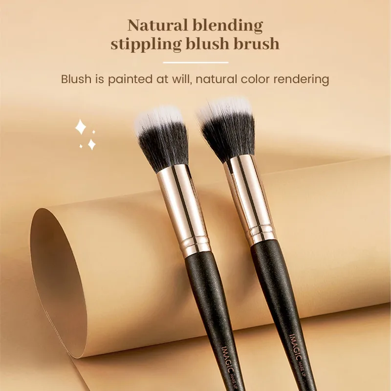 Kuas Perona Pipi Tunggal Kuas Highlighter Kontur Bedak Longgar Alat Rias Rambut Serat Lembut Kuas Kecantikan Profesional