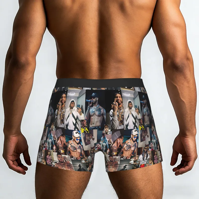Male Funny A-Anuel AA Underwear Boxer Briefs Stretch Shorts Panties Underpants