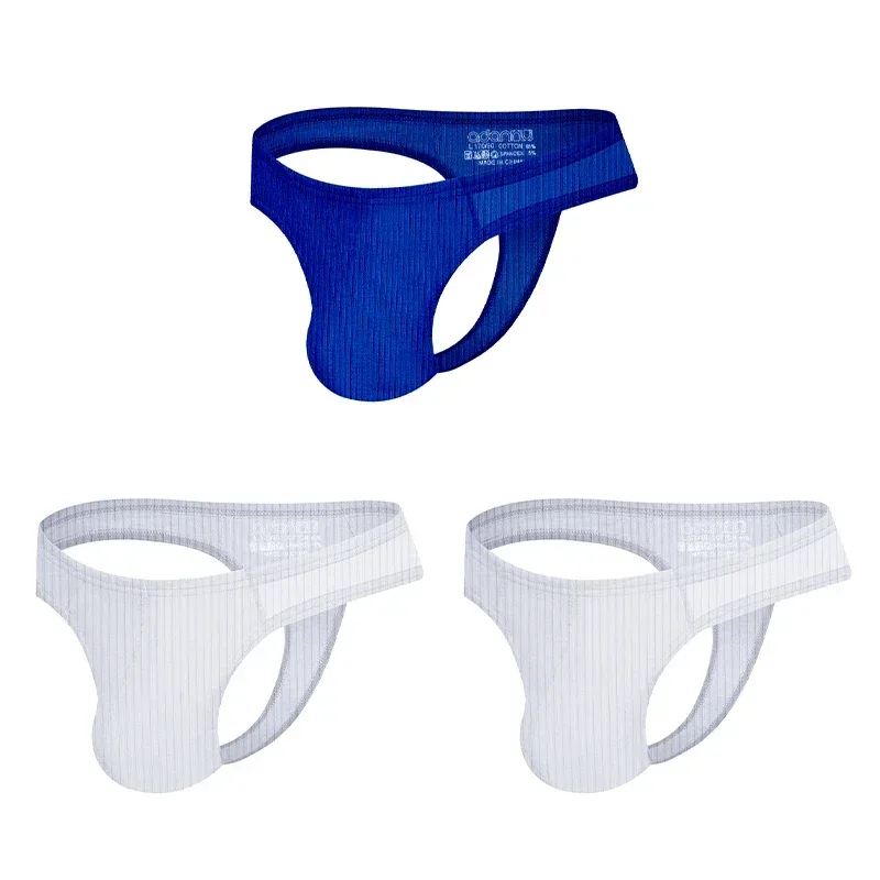 Cotton Men's Big Pouch Thong Panties Men Cotton Sports Running Underwear Comfortable Seamless Male G-string Briefs