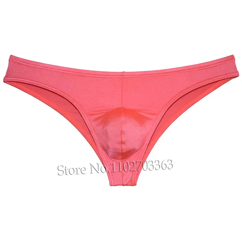 Men's Bikini Briefs Triangle Underwear Pucker Back Micro Briefs Elastic Shiny Summer Low Rise Beach Briefs Sexy Silky Smooth