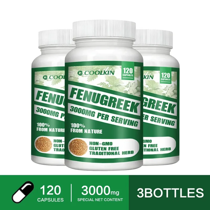 Fenugreek 3000MG - Angkop para sa mga Inang Nagpapasuso sa Pagbuo ng Dibdib Pinahusay na Sirkulasyon - Mayaman sa Protein at Bitamina