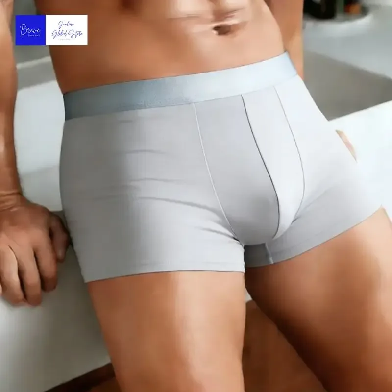 Men's Ice Silk Boxer Briefs Solid Color Quick-Dry Underwear Soft Breathable Low-Rise Trunks S-6XL Boys Underwear Boxershorts Men