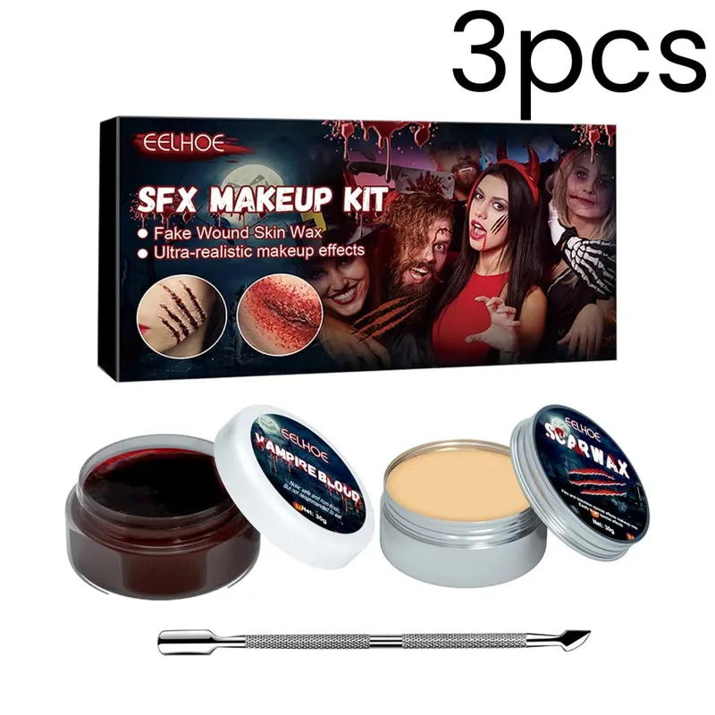 Κιτ μακιγιάζ SFX Fake Wound Vampire Blood Real Effect Μεγάλης διάρκειας Ασφαλές και φιλικό προς το δέρμα Σετ μακιγιάζ ειδικών εφέ απόκριες