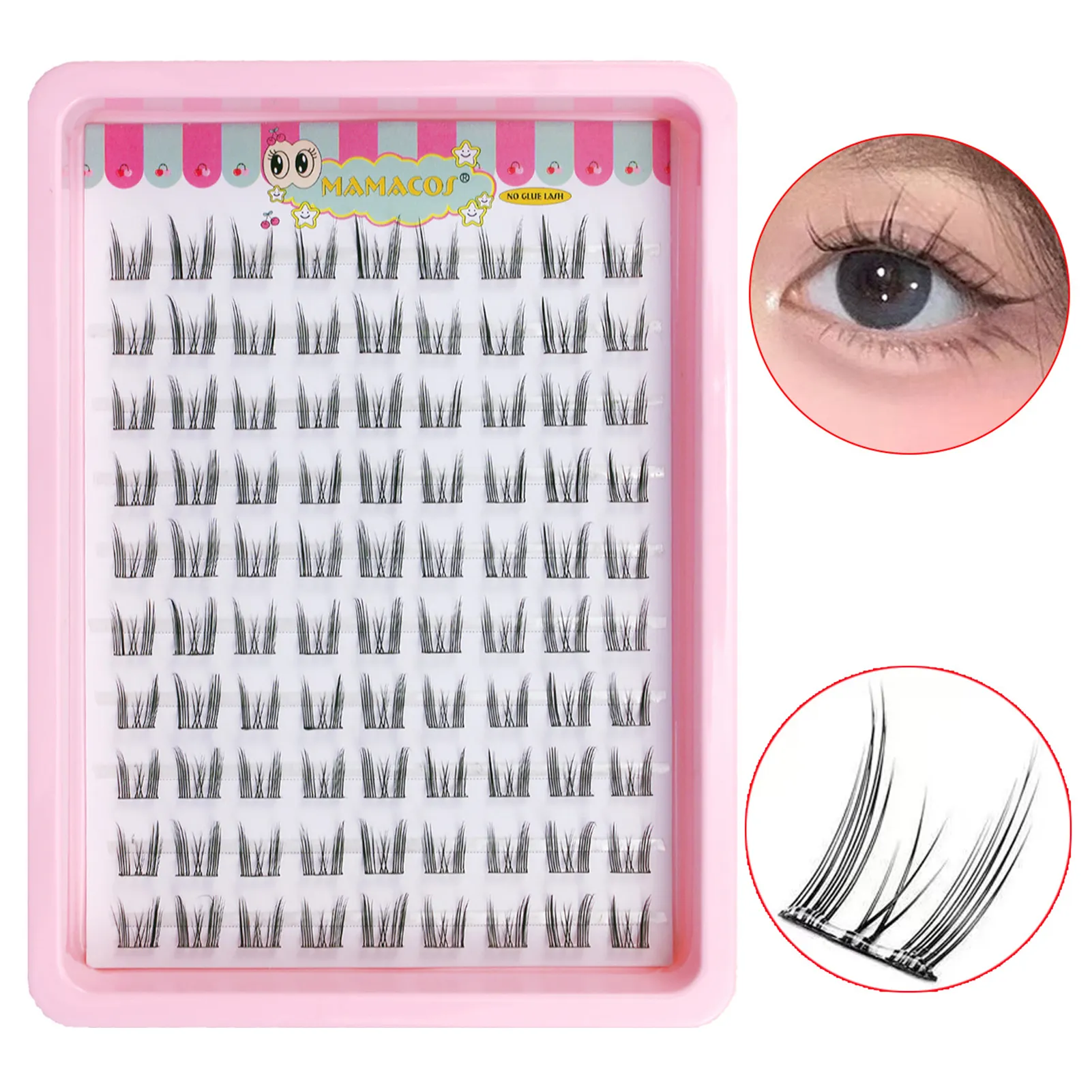 10 σειρές Cat Eye Single Cluster Fake Βλεφαρίδες Φυσικό μακιγιάζ Cosplay Ψεύτικες βλεφαρίδες Αυτοκόλλητο Φυσικό Wispy Lash Extension