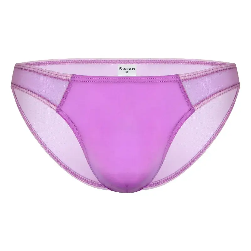 Men's Mesh Briefs Transparent Low Waist Underwear Ultra-thin Breathable Panties