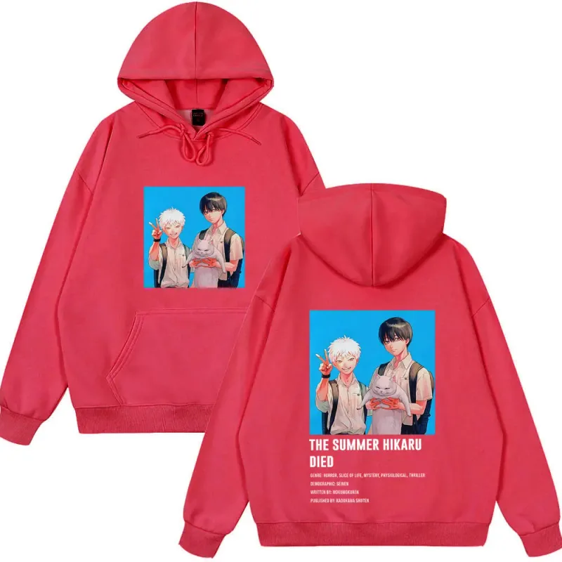 Anime The Summer Hikaru Died Hoodies Hikaru Yoshiki Manga Hoodies Men Women Casual Clothing Cozy Long Sleeve Funny Streetwears
