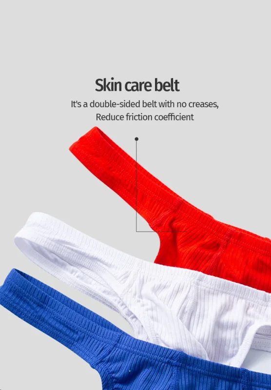 Cotton Men's Big Pouch Thong Panties Men Cotton Sports Running Underwear Comfortable Seamless Male G-string Briefs