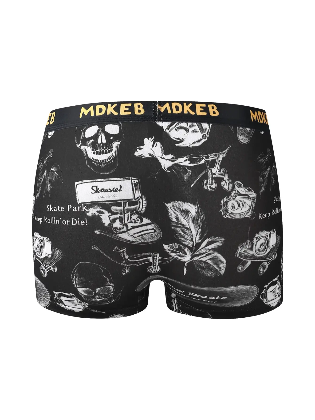 5-Pack Men's Mixed Hair Boxer Briefs with Popular Skull Print Mid-Waist Thin High Elastic Comfortable Men's Boxer Shorts