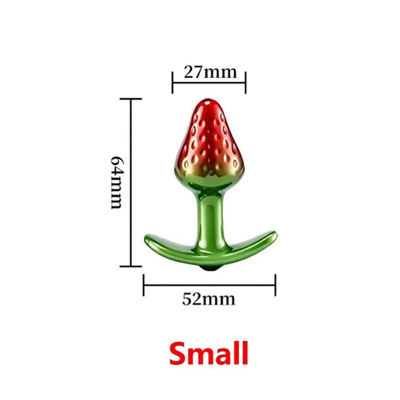 Strawberry Metal Anal Beads Butt Plug Set Small Medium Large Wearable Anal Plug Κοσμήματα Πρωκτικό Παιχνίδι σεξ για Άνδρα Γυναίκα