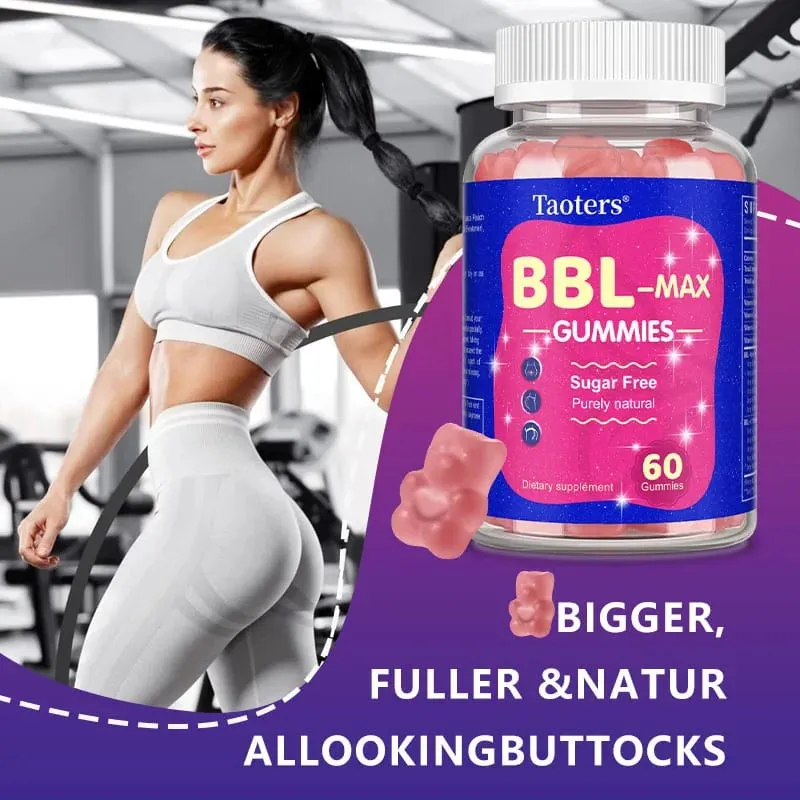 Gummies sa Pagpapalaki ng Pwetan para sa Babae - BBL- MAX Gummies - na may Multivitamins at Herbal Extracts