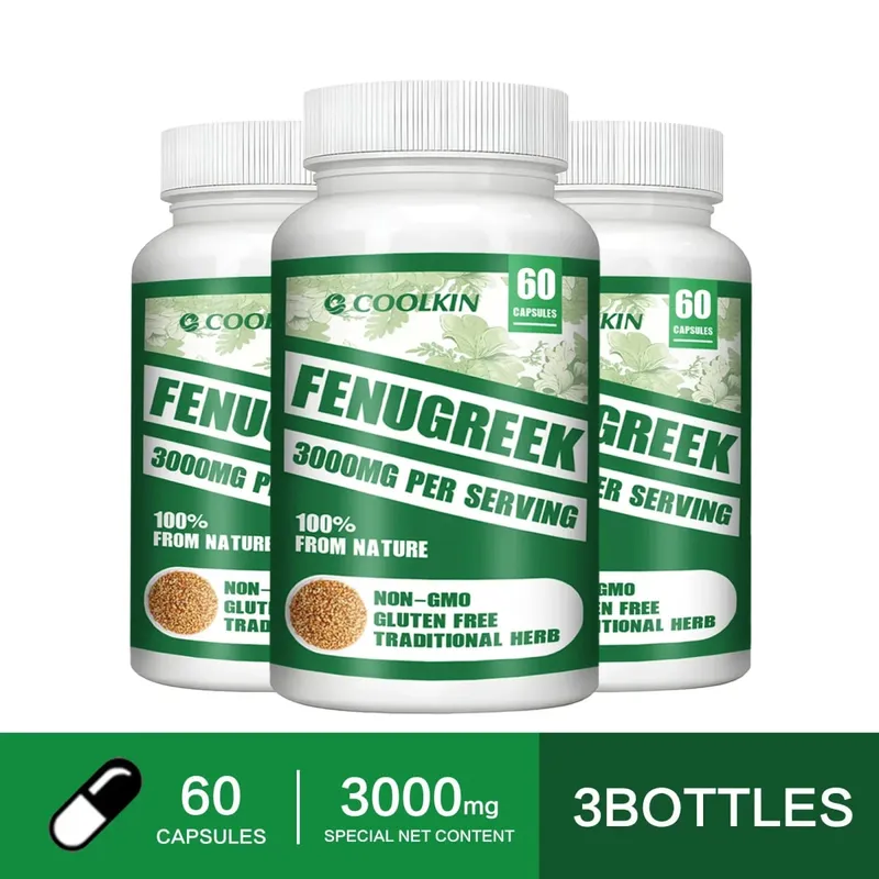 Fenugreek 3000MG - Angkop para sa mga Inang Nagpapasuso sa Pagbuo ng Dibdib Pinahusay na Sirkulasyon - Mayaman sa Protein at Bitamina