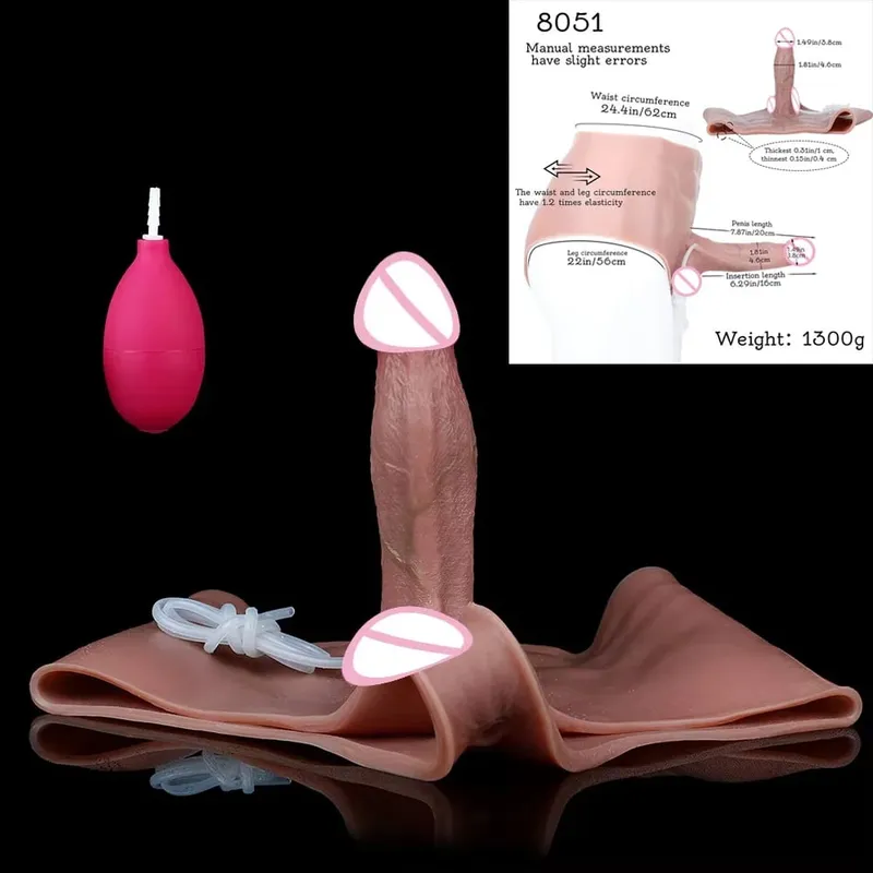 Tapón Anal de silicona, consolador para chorros, bragas con músculos abdominales, pene sólido, masturbador Anal vaginal, juguete sexual para mujer