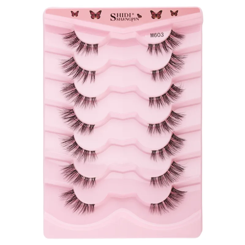 Half EyeLashes Φυσικές χνουδωτές ψεύτικες βλεφαρίδες Cat Eye Lash 3D Faux Mink Lashes Εργαλείο μακιγιάζ για επέκταση βλεφαρίδων με φτερωτές
