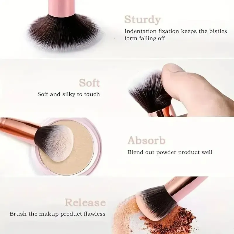 10 Pcs Marble Makeup Brushes Premium Synthetic Kabuki Foundation Blending Face Powder Blush Concealers Eye Shadows Brushes
