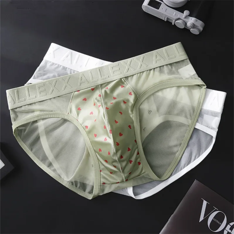 adults 18 plus cueca mesh men's underwear letter waist cuecas masculino print calzoncillos hombre 3D convex bag man lingеrie new