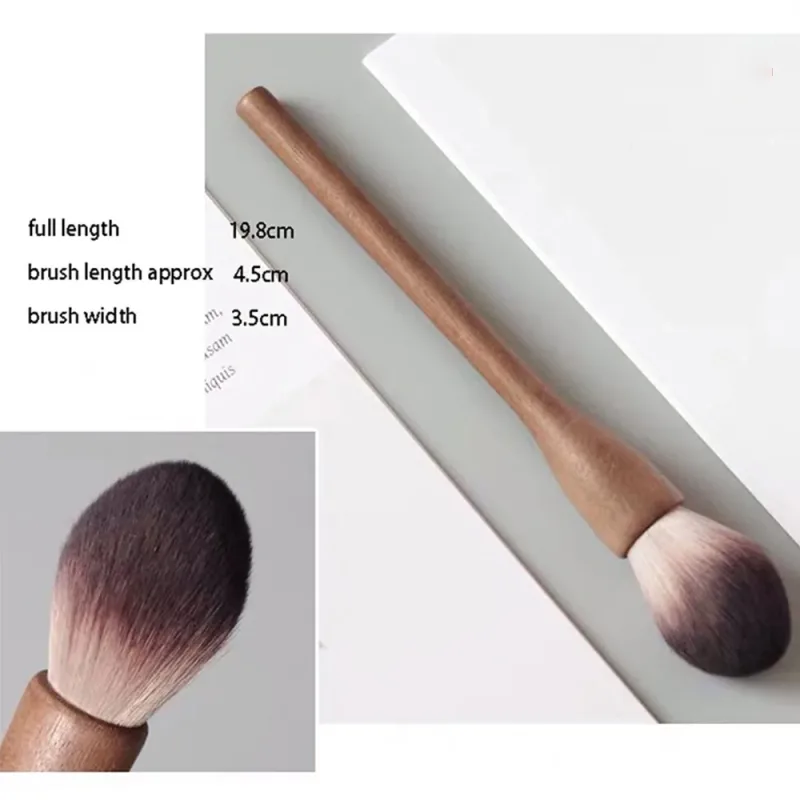 Nya sminkborstar med retro trähandtag Supermjuka valnötslösa Powder Blush Foundation Konturborste Kosmetiska sminkverktyg