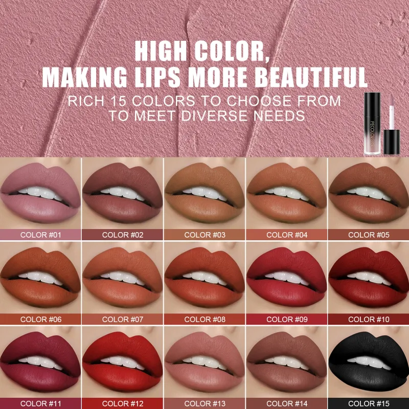 Πολλαπλών χρωμάτων Matte Velvet Lip Gloss Αδιάβροχο Αντικολλητικό Κύπελλο λείο κραγιόν για εφαρμογή υψηλής απόδοσης χρωμάτων